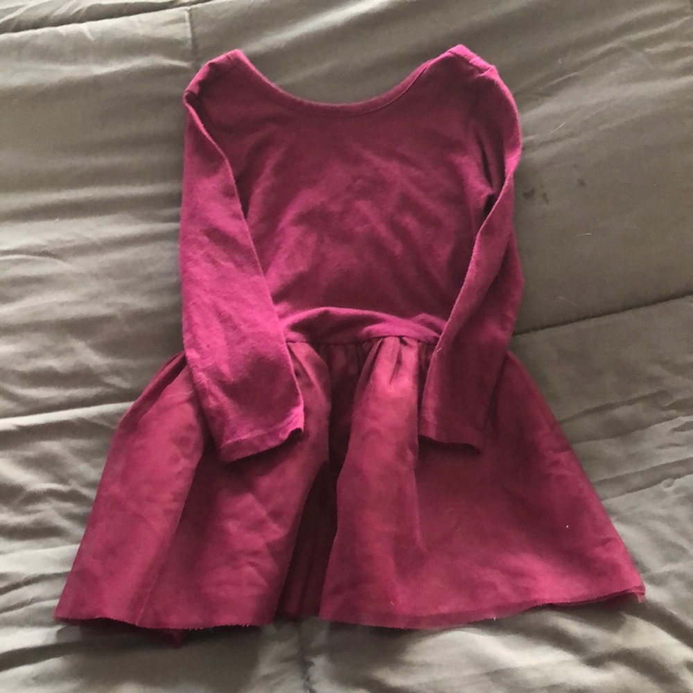 Purple long sleeved dress with tutu skirt
